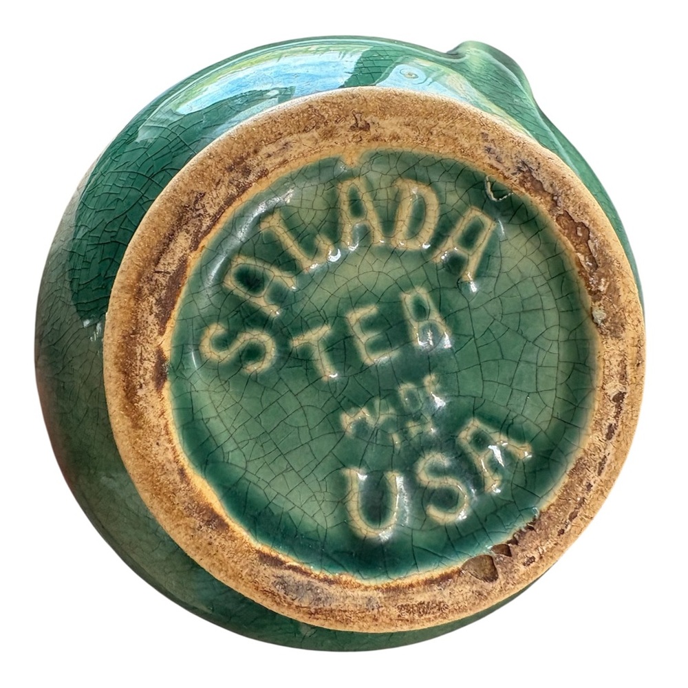 Vintage Green Ceramic Pitcher